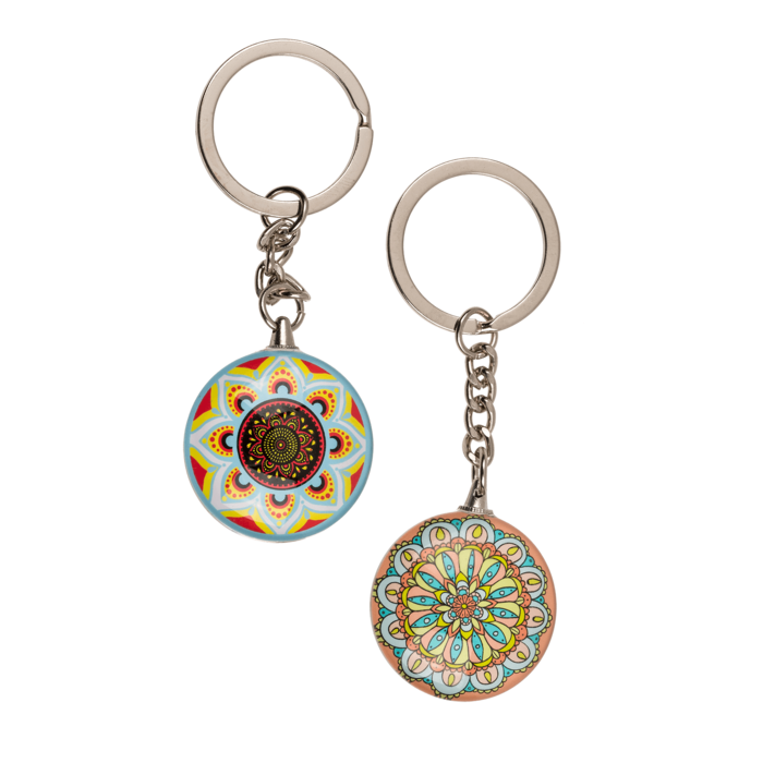 Out of the blue KG - Wholesale Keychain - Unisex - Double sided metal keyring, Mandala,3