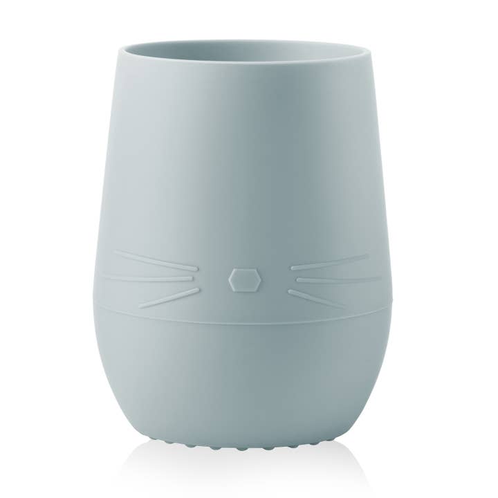 Ali+Oli - Vente Verre/tasse – enfant et bébé - Gobelet ouvert en silicone visage de lapin pour bébé et tout-petit (Dream Blue)