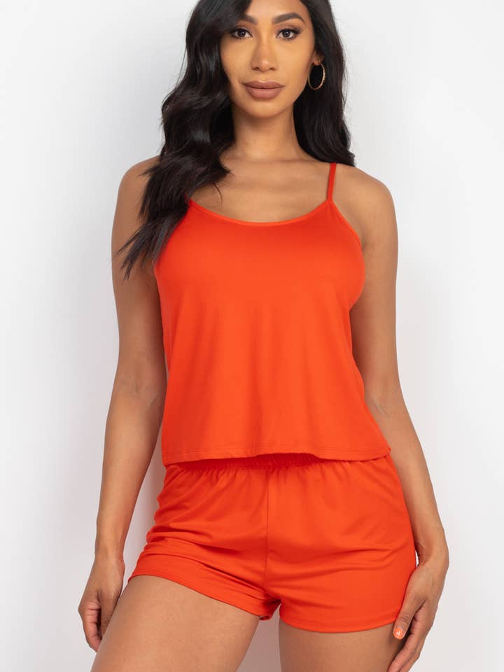 CAPELLA APPAREL - Wholesale Lounge Set - Women's - Cami Top & Shorts Lounge Set4