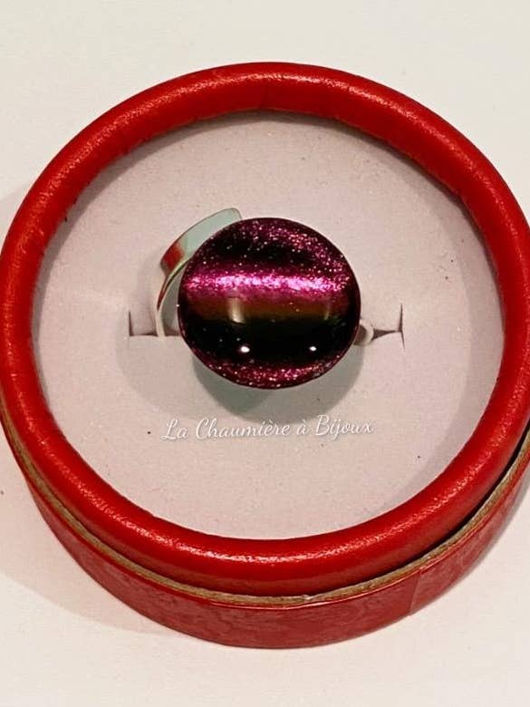 Magnetischer lila Ring aus 925er Silber für den Großhandel von La Chaumière à Bijoux