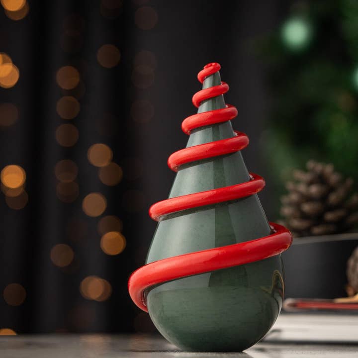 ANATOLIACRAFT - Wholesale Christmas Decoration - Hand-Blown Glass Christmas Tree Sculpture – Forest Spiral Design