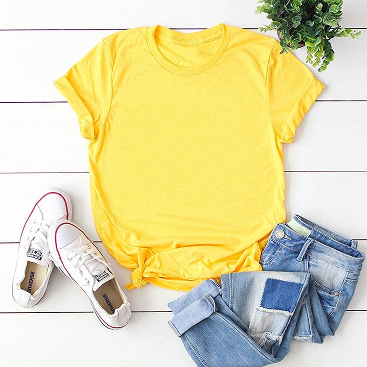 Lily Clothing - Wholesale T-Shirt - Women's - LOOSE SOLID COLOR SHORT SLEEVED T SHIRT_CWTTS07472