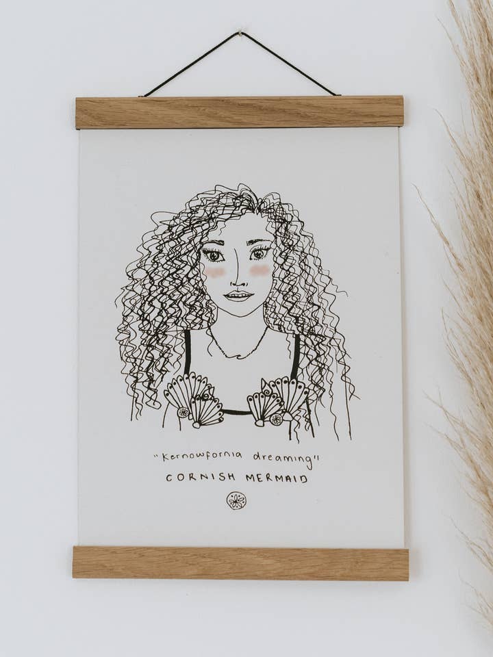 Cornish Mermaid Print for wholesale by Mora Cornwall