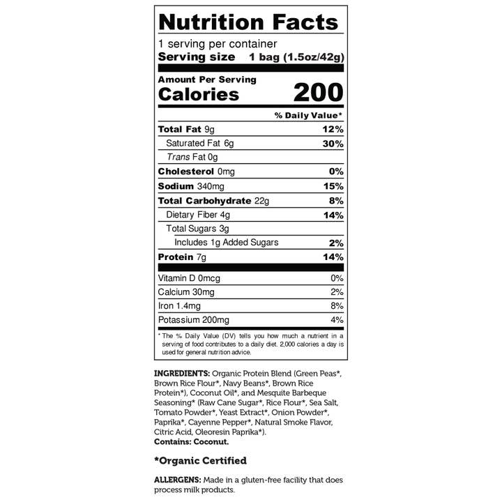 Awakened Foods - Wholesale Puffed Snack - IWON Organics Barbeque Protein Stix (1.5 oz)3