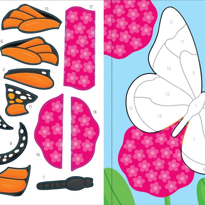 Peter Pauper Press - Wholesale Sticker - Kids & Baby - My First Color-By-Sticker Book - Butterflies & Bugs