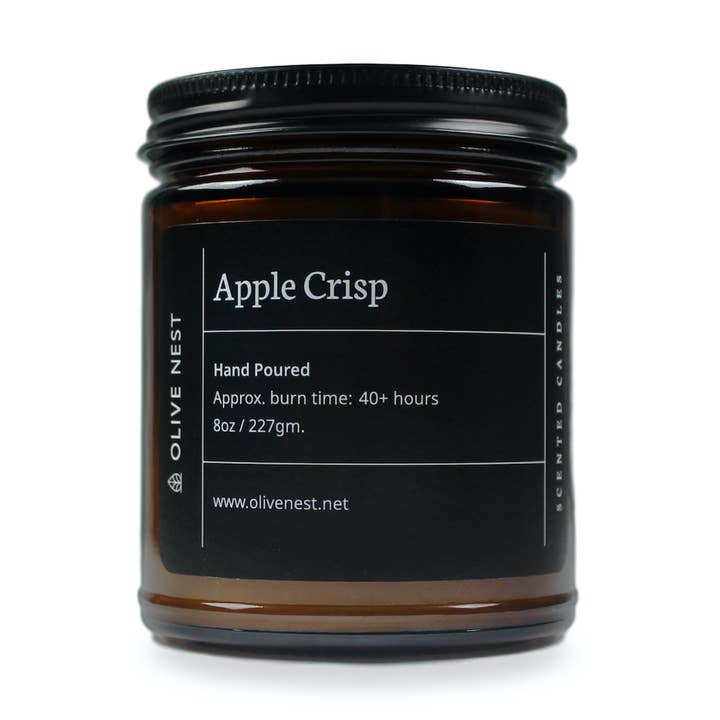 OLIVE NEST - Wholesale Jar/Filled Candle - FALL Favorite Apple Crisp Soy Blend Wood Wick Candle