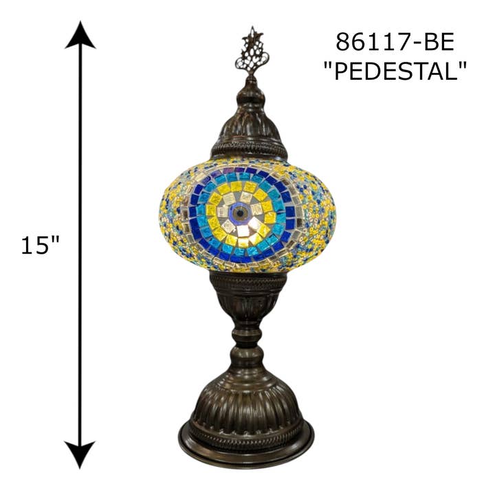 Import Corner - Wholesale Accent/Desk Lamp - Blue Eye Mosaic Lamp2