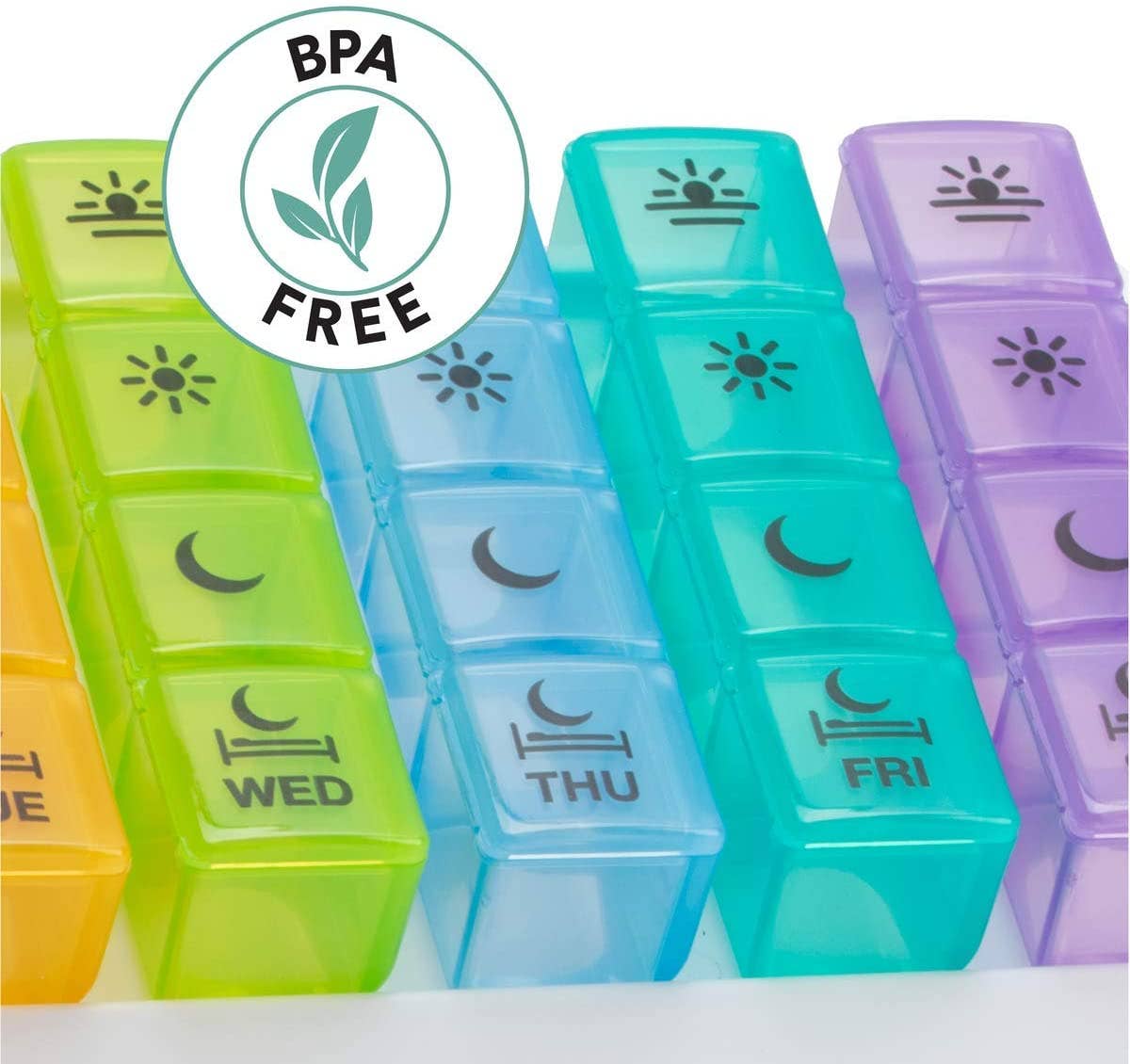 Apothecary Products LLC - Wholesale Pill Organizer - Ezy Dose® Weekly 4x/Day Pill Planner, Rainbow1