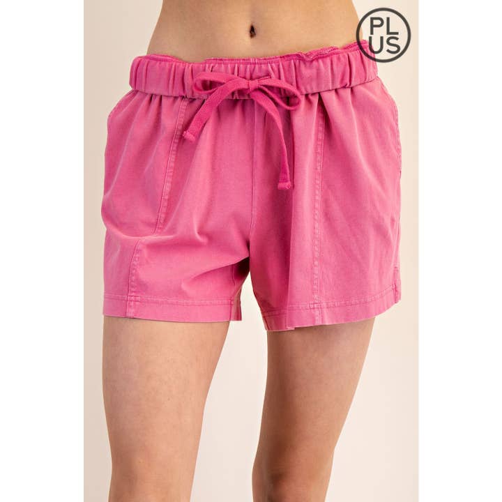 Rae Mode - Wholesale Athletic Shorts - Women's - PLUS SIZE MINERAL WASHED COTTON SLIT SHORT