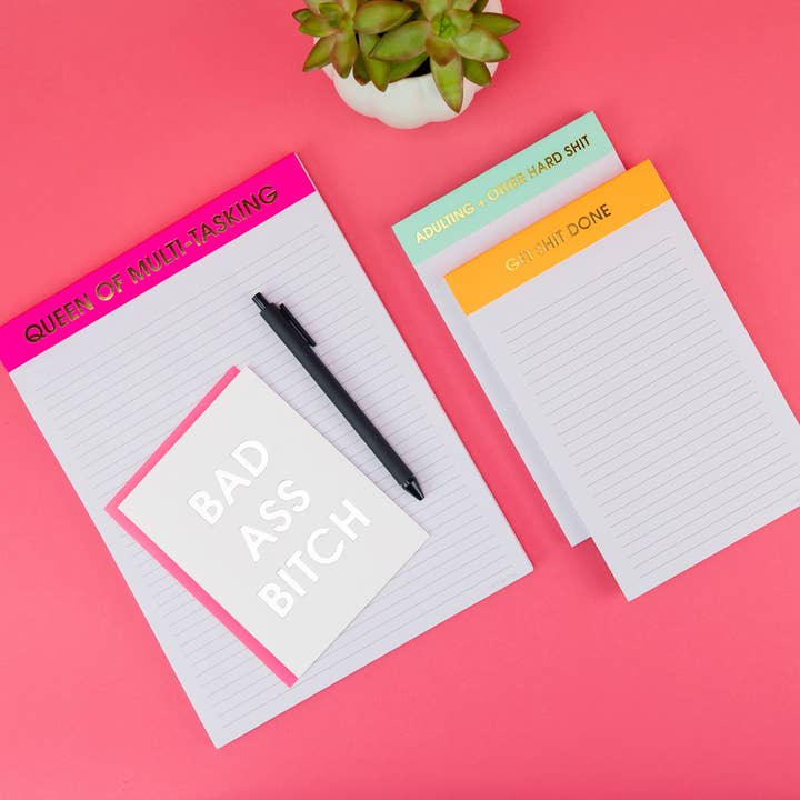 Chez Gagné - Wholesale Notepad - Get Shit Done Notepad - Lined Notepad - Perforated Sheets - Orange