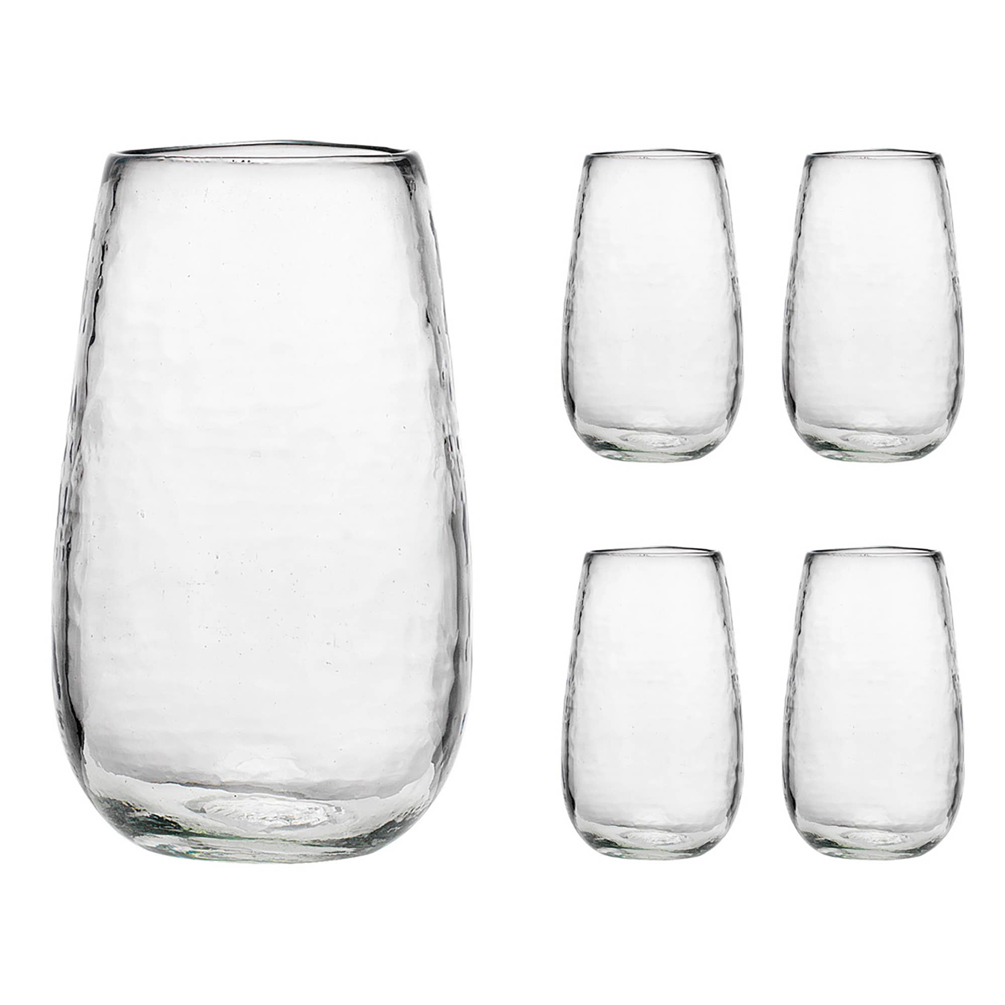 Eternal Night 6 - Piece 15oz. Glass Stemless Wine Glass Glassware