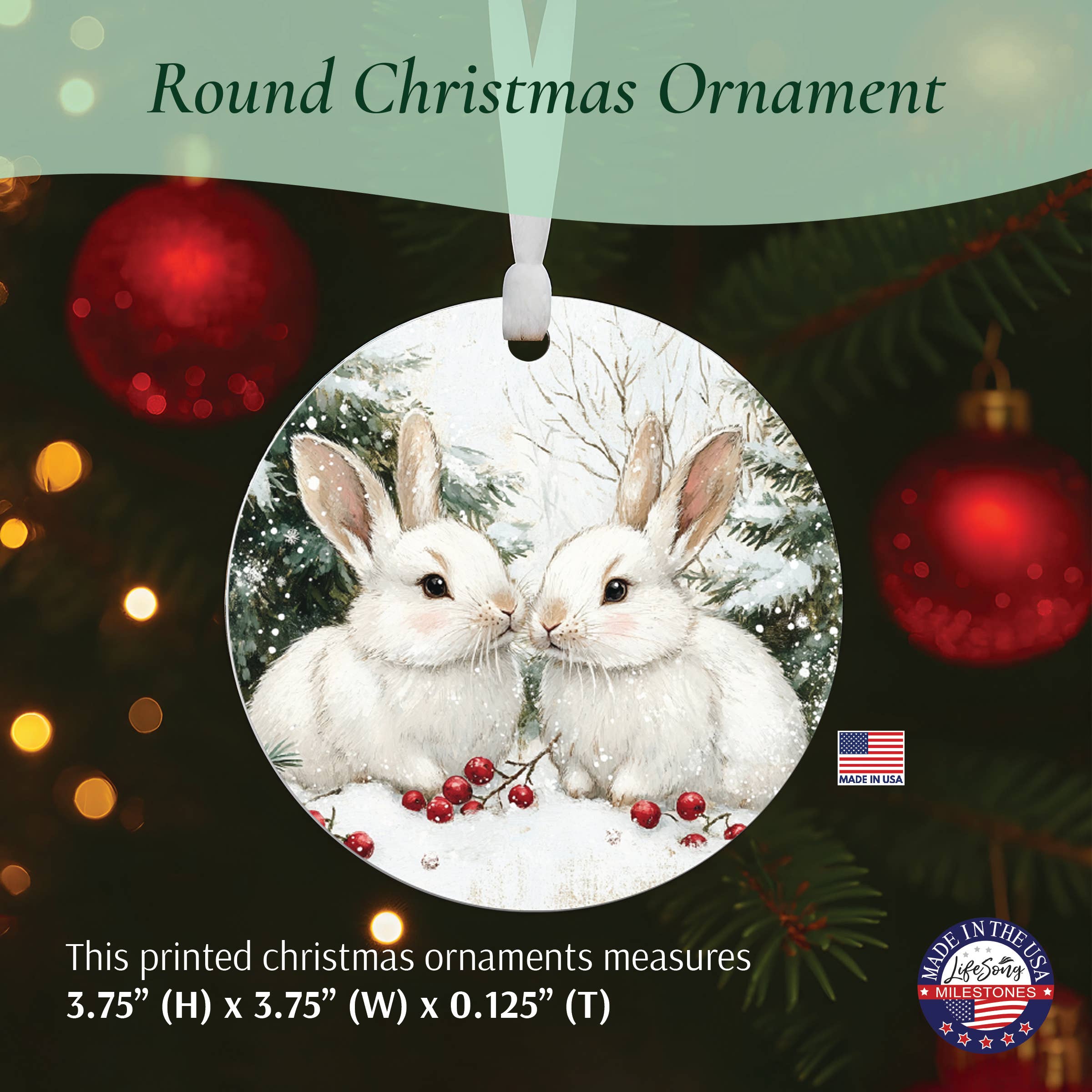 LifeSong Milestones - Wholesale Ornament - Christmas Bunny Ornament for Home Holiday Decor6