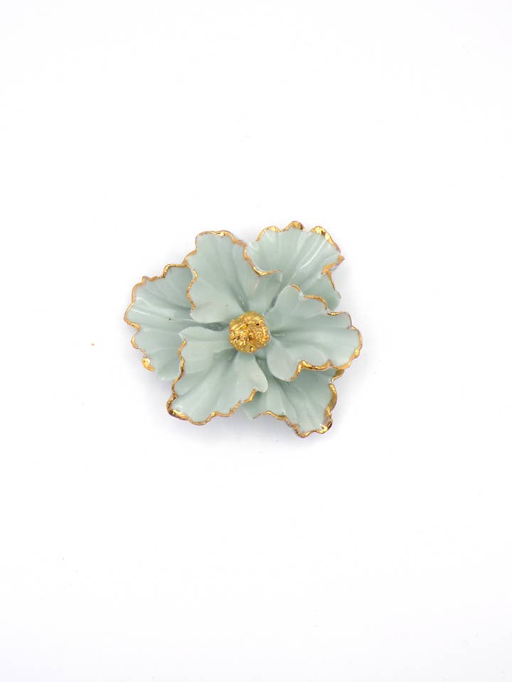 APL56 Anvend Papavero porcelæn tiffany guld ild - H7cm for engroshandel hos LUEM ART ceramiche e porcellane di Capodimonte Made In Italy