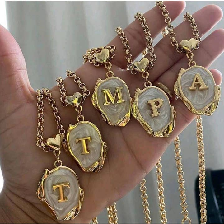 ACCITY - Wholesale Pendant/Charm Necklace - NEW 26 LETTERS OIL DROP THREE-DIMENSIONAL NECKLACE_CWMM3756