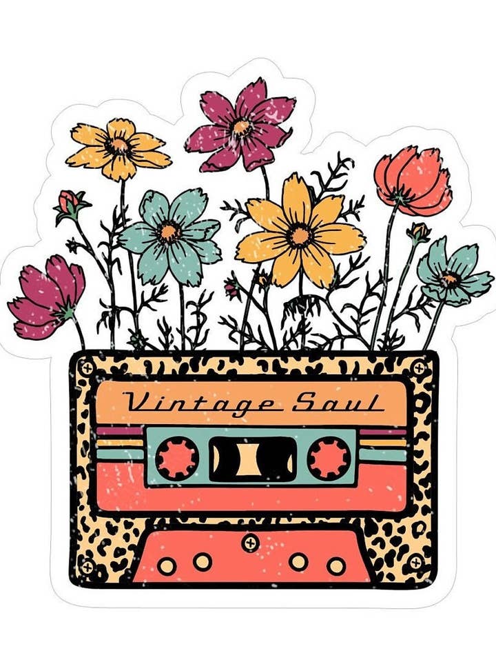 Pegatina de casete floral, pegatina de alma vintage para venta al por mayor de Sakura Design Gallery
