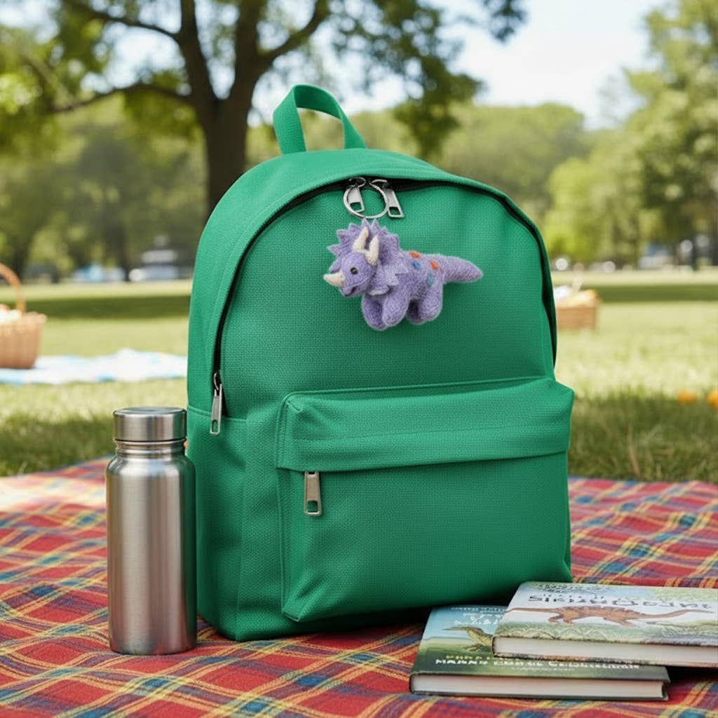 Felt So Good - Wholesale Keychain - Unisex - Handmade Felt Triceratops Keyring1