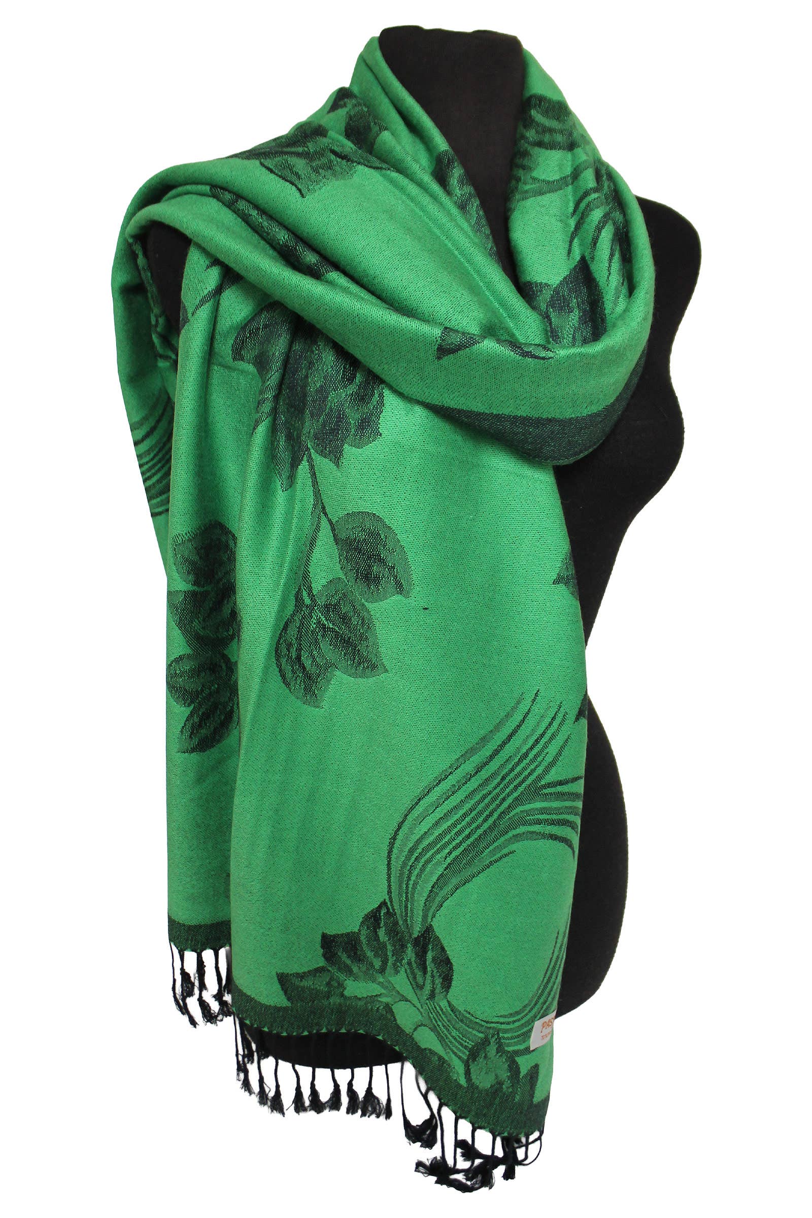 Cap Zone - Wholesale Scarf - Women's - Rose Floral Faux Silk Pashmina Wrap Scarf10