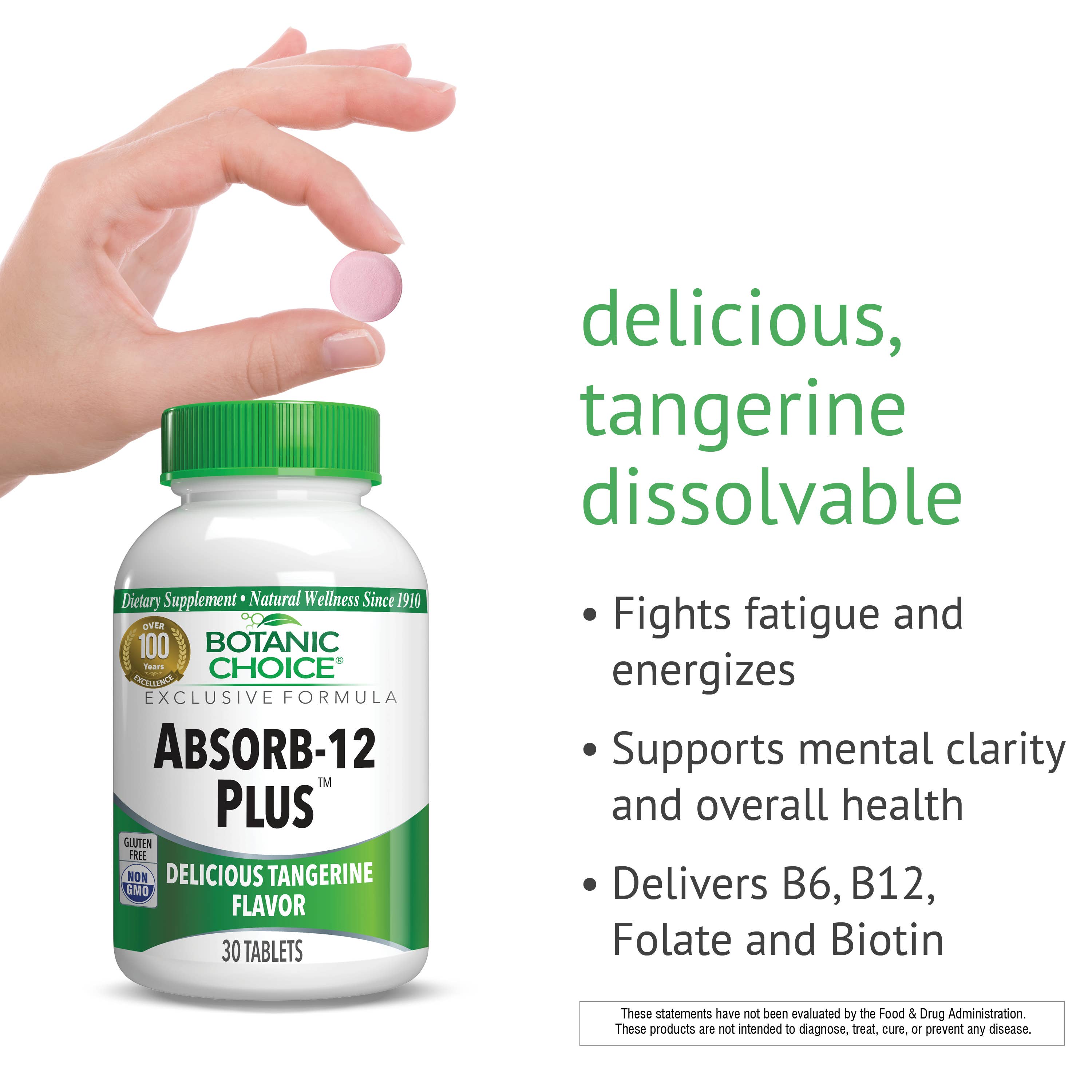 Botanic Choice - Wholesale Oral Supplement/Vitamin - Botanic Choice AbsorB-12 Plus™ - 30 Chewable Tablets2
