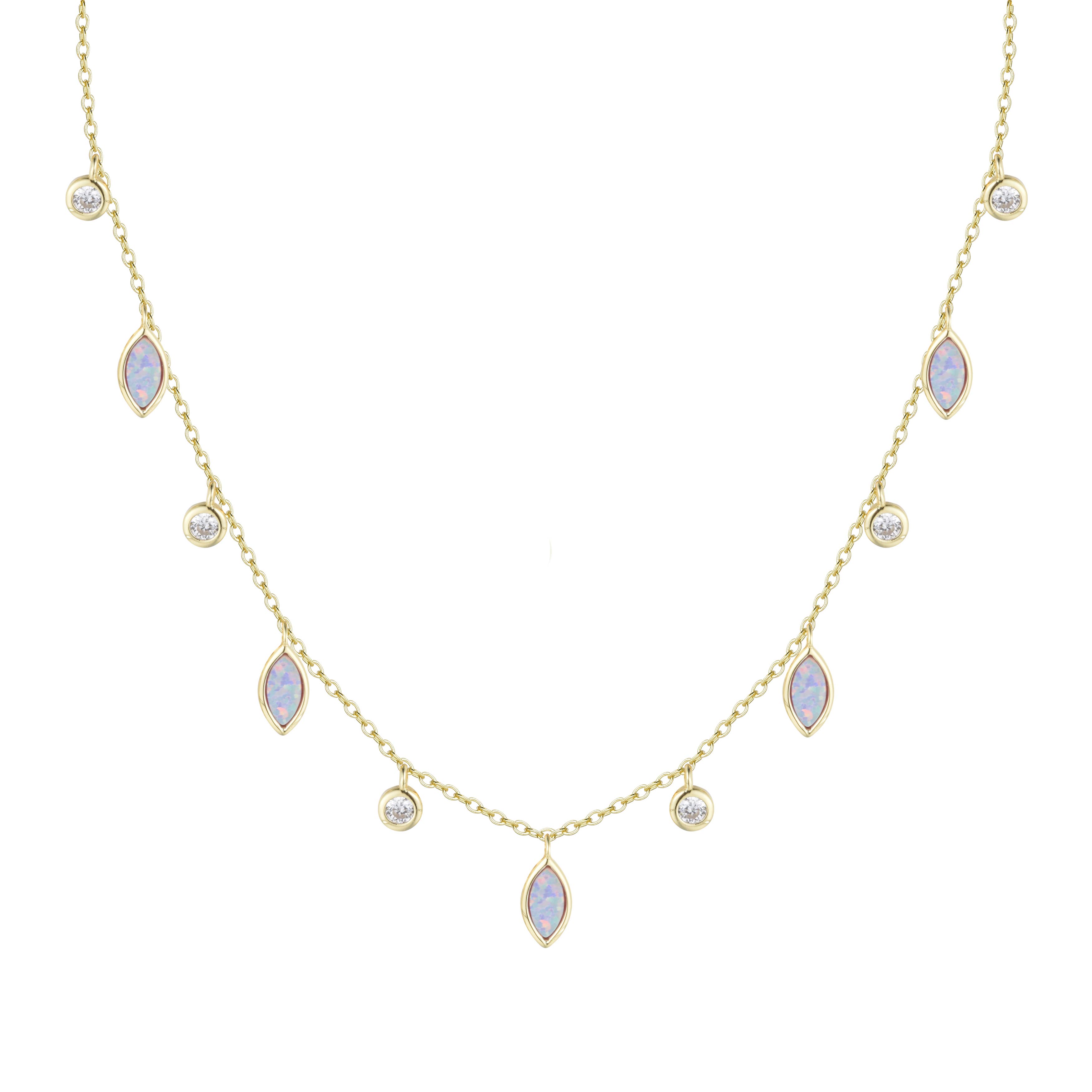 Kamaria Jewelry - Vendita all'ingrosso Collana con ciondolo/pendaglio - Collana girocollo con gocce di opale primaverile8