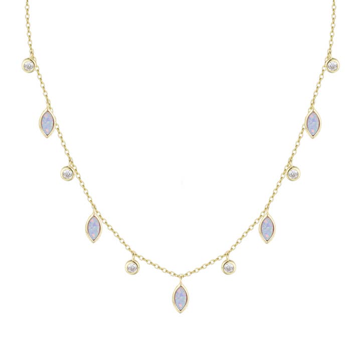 Kamaria Jewelry - Vendita all'ingrosso Collana con ciondolo/pendaglio - Collana girocollo con gocce di opale primaverile8