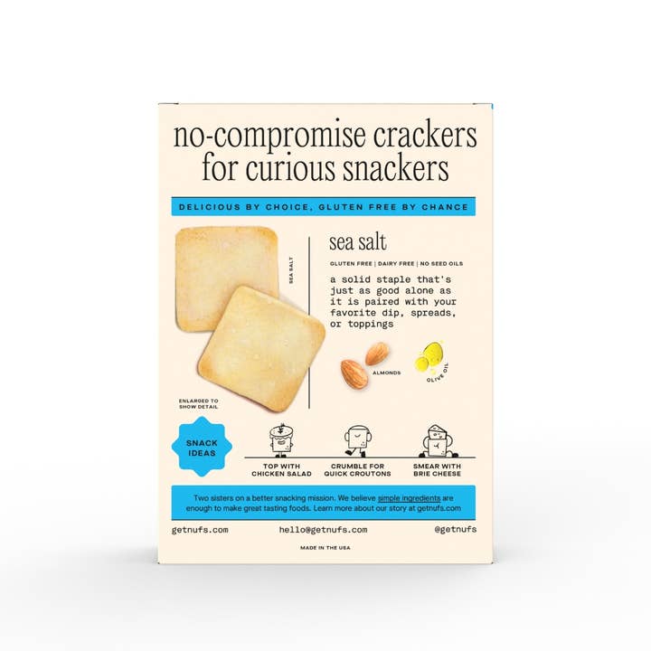 Nufs - Wholesale Crackers - Sea Salt Gluten-Free & Seed Oil Free Crackers - 4.25oz