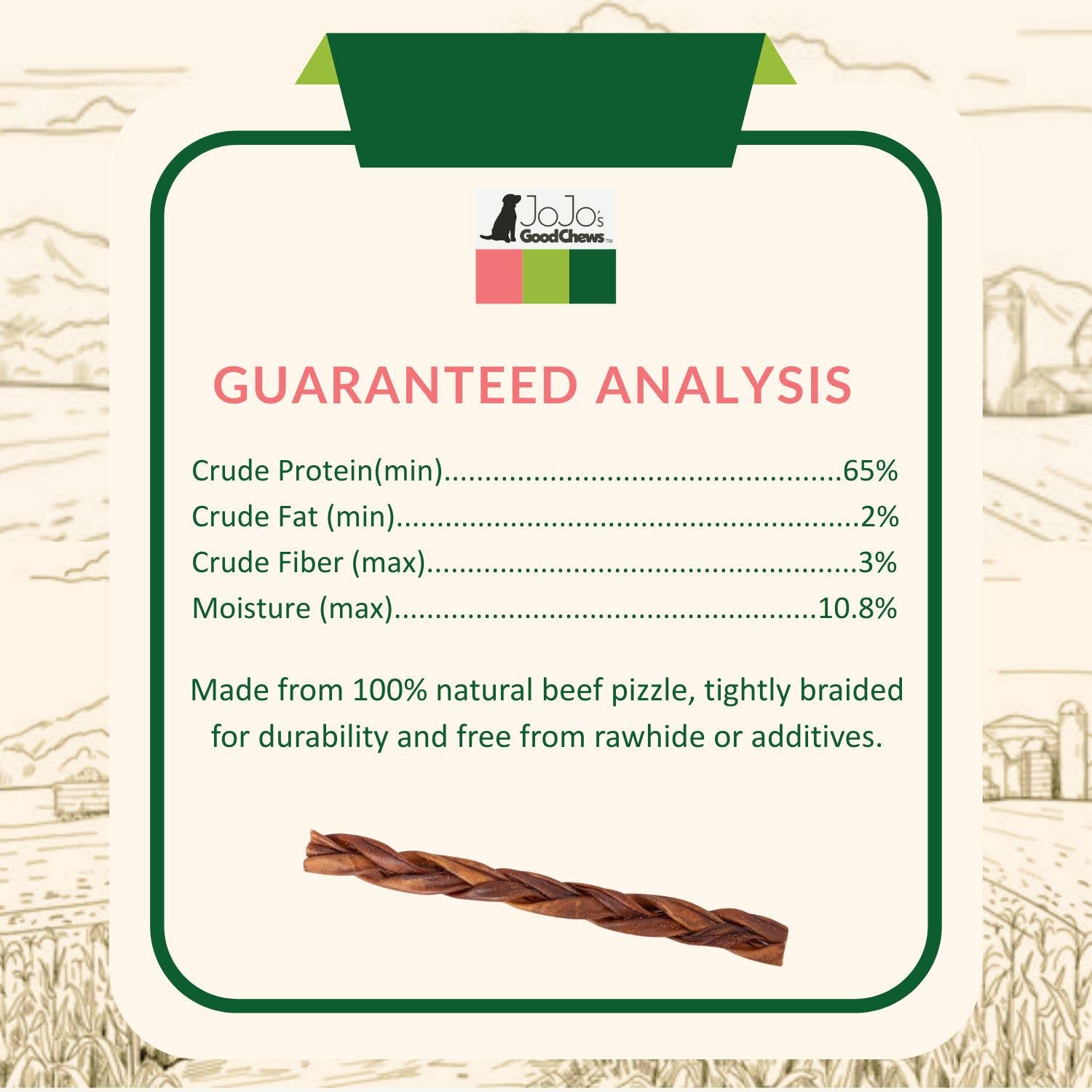 Jojo Modern Pets - Wholesale Pet Treats - Dog - 12” Thick Braided Bully Sticks | All-Natural Dog Treats3