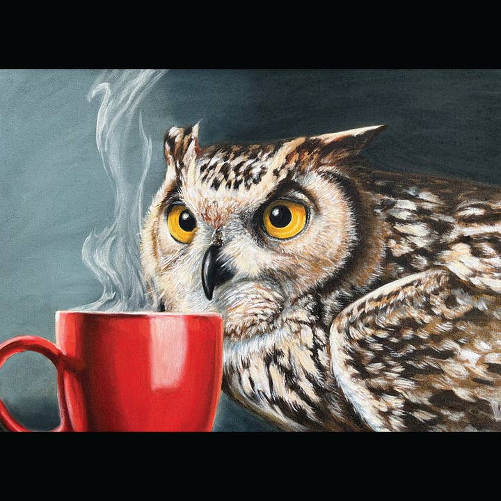 Mini Print with envelope - The Night Owl for wholesale by Coffeehouse Animals