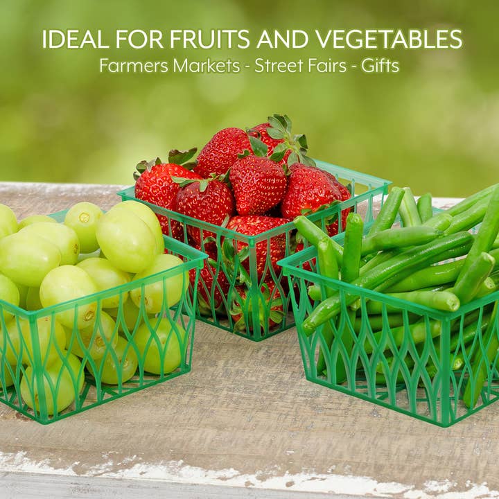 Kurated Korner - Wholesale Food Storage Container - Cornucopia Pint Size Plastic Berry Baskets 48pk