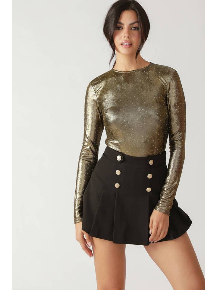Gold An embellished bodysuit - IT13455 for wholesale on Faire