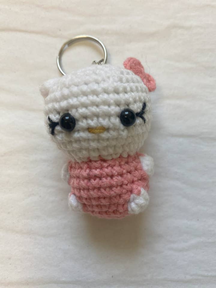 Light pink crochet kitty for wholesale by Marie and Rose Crochet Toys