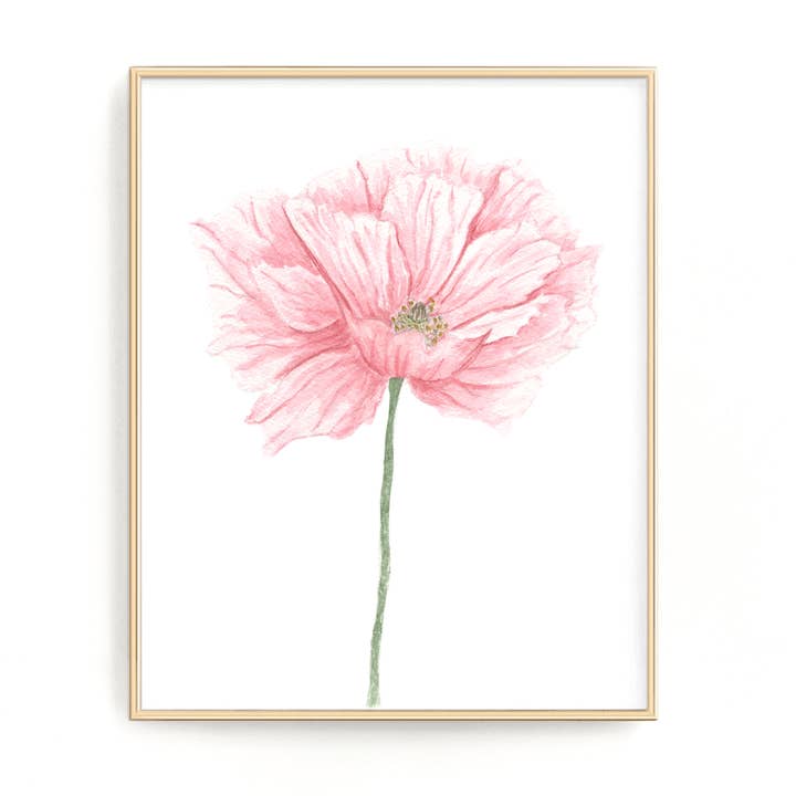 Estampa de papoula rosa por atacado de Emilie Taylor