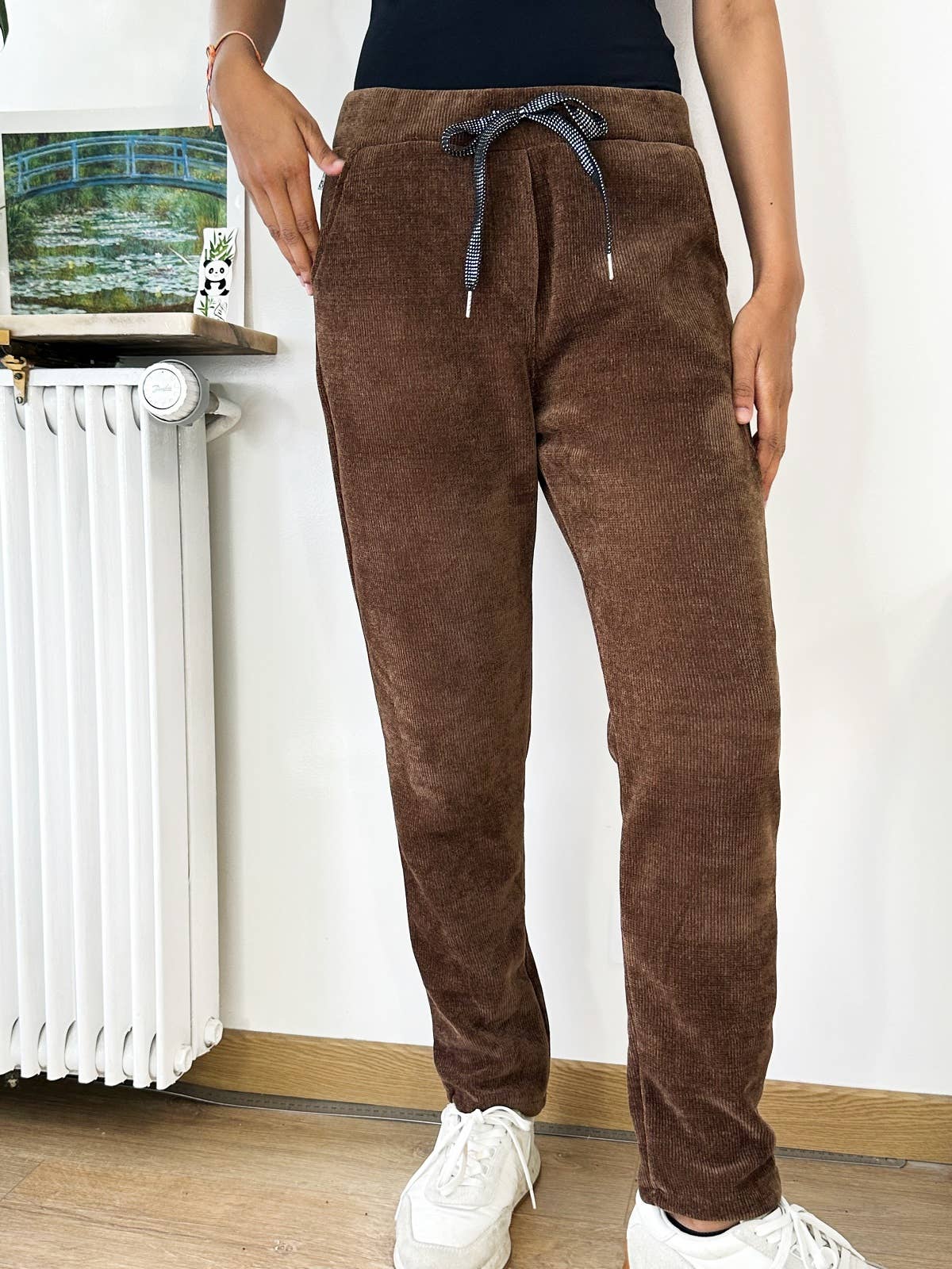 ZAFA PARIS - Vendita all'ingrosso Pantalone - Donna - 56F03P45-Panta-Jogg in velluto con tasca frontale4