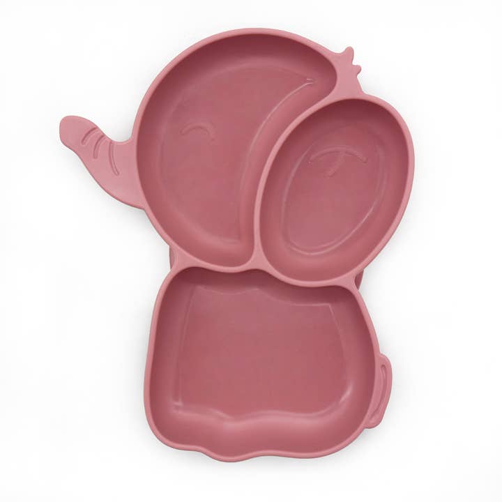 Bordje met zuignap in de vorm van een stofroze olifant voor wholesale door natureZOO of Denmark