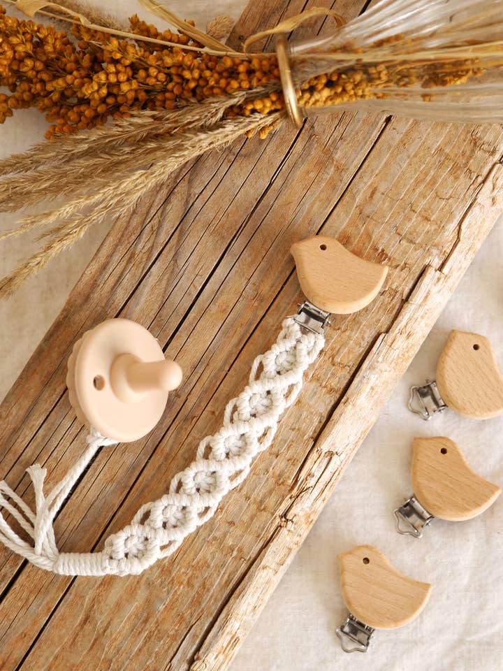 Pacifier Clip Bird for wholesale by The Frenchie Knot