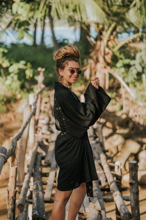 Isla Sol - Wholesale Kimono – Women's - Sunset Kimono - Sunset Dreams/Black8