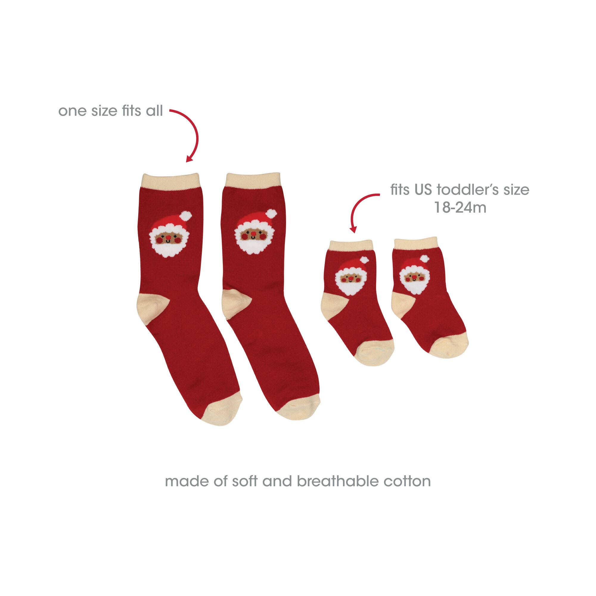 Pearhead - Wholesale Socks - Unisex - Santa Parent & Baby Christmas Matching Holiday Sock Set1