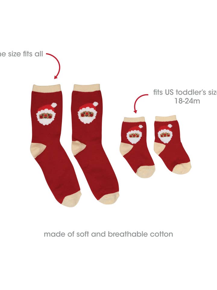 Pearhead - Wholesale Socks - Unisex - Santa Parent & Baby Christmas Matching Holiday Sock Set1