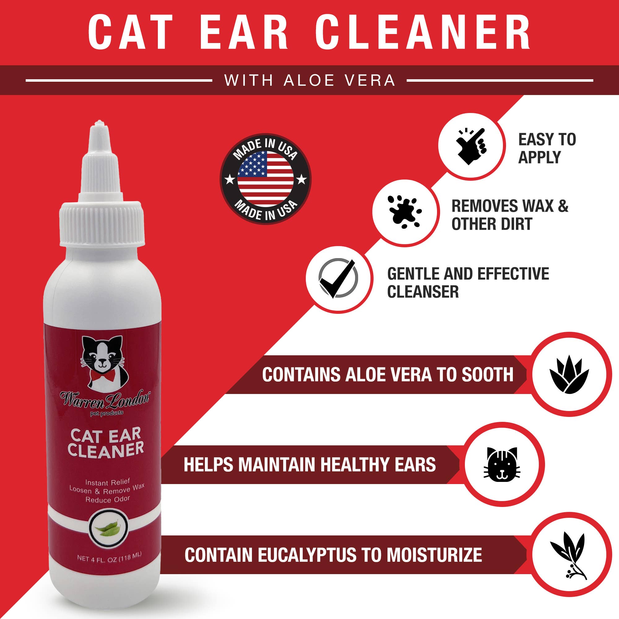 Warren London Dog Products - Wholesale Pet Cleaning Supplies - Cat Ear Cleaner1