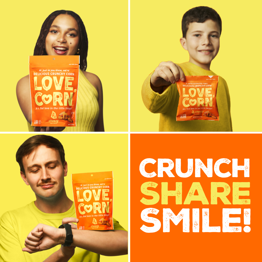 LOVE CORN - Wholesale Puffed Snack - LOVE CORN Cheddar Multipack 0.7oz x 20 Bags2