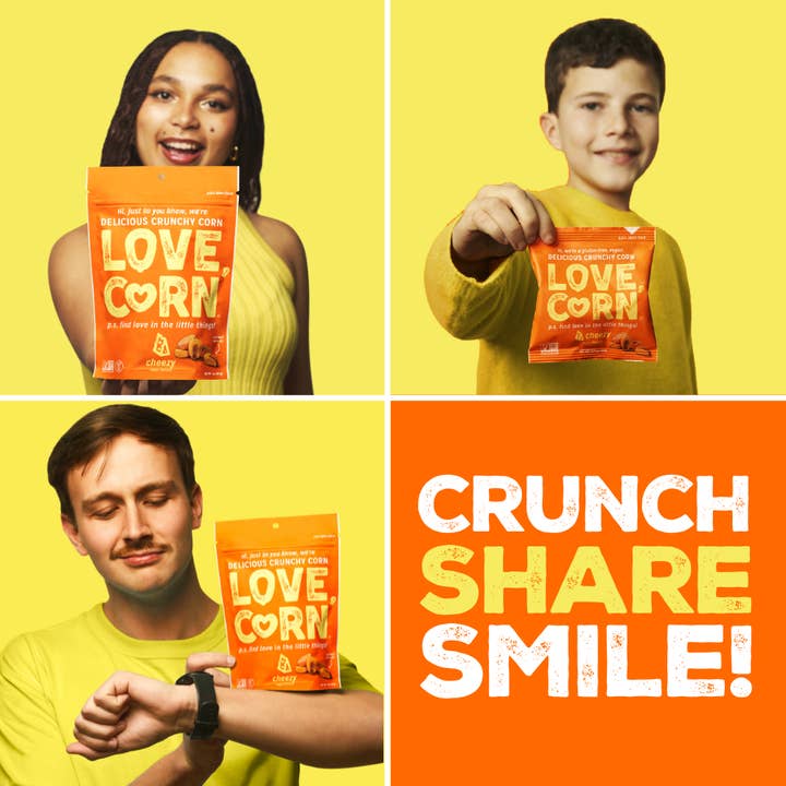 LOVE CORN - Wholesale Puffed Snack - LOVE CORN Cheddar Multipack 0.7oz x 20 Bags2