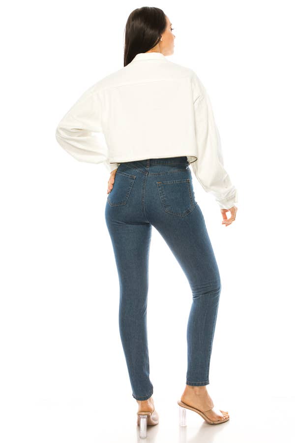 SALT - Wholesale Denim Jacket - Women's - (NJ7193) Jeweled Pocket Denim Jacket 4