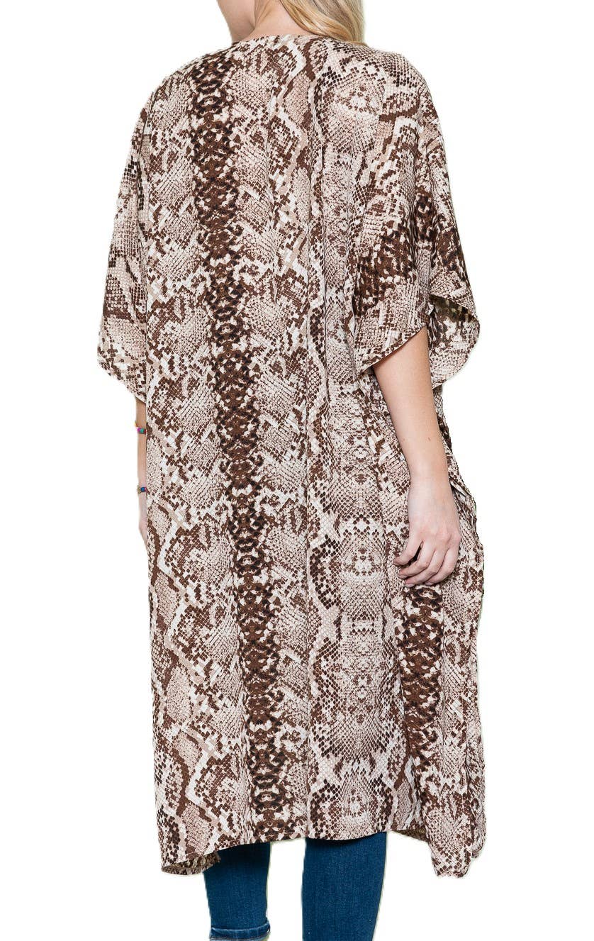 Justin & Taylor - Vendita all'ingrosso Kimono - Donna - Peter Python | Spolverino per caftano a kimono con stampa pitonata2