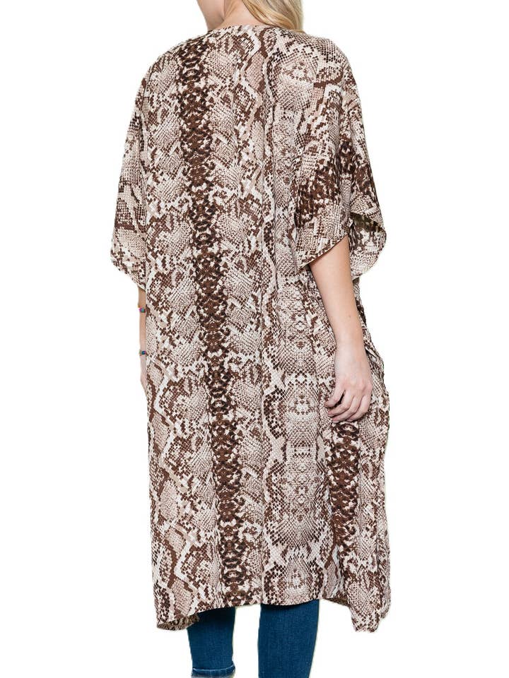 Justin & Taylor - Vente Kimono – femme - Peter Python | Caftan à motif kimono et plumeau2