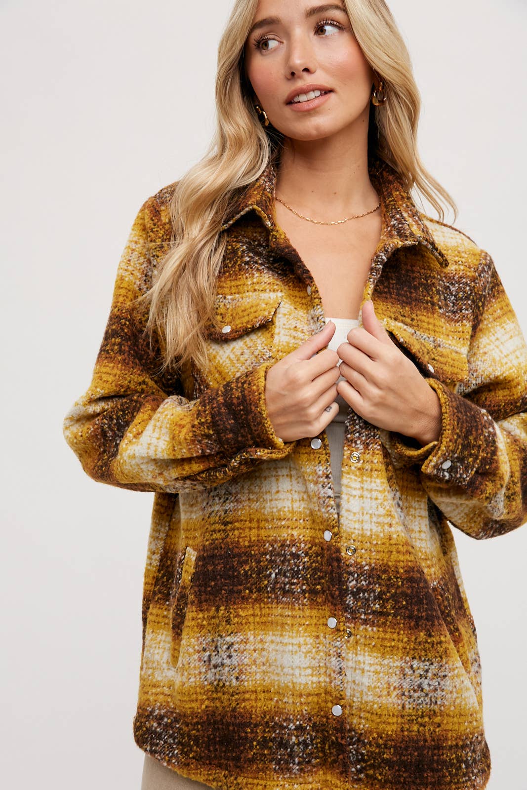 Bluivy - Wholesale Shirt Jacket/Shacket - Women's - BUTTON DOWN FLANNEL SHACKET10