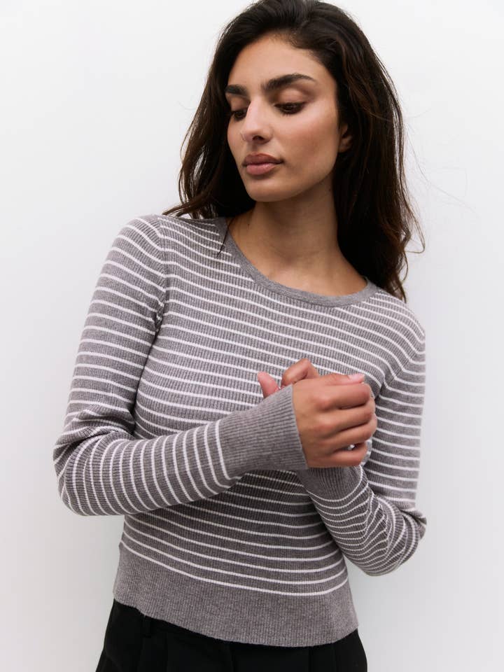 MOD REF - Wholesale Knit Sweater - Women's - The Taryn Sweater | Striped Knit Sweater4