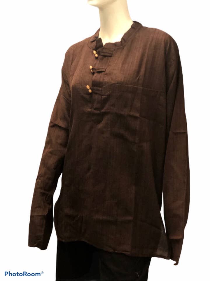 Cotton Full Sleeve Lightweight Unisex Boho Kurta Top for wholesale by Funky Yak Ltd