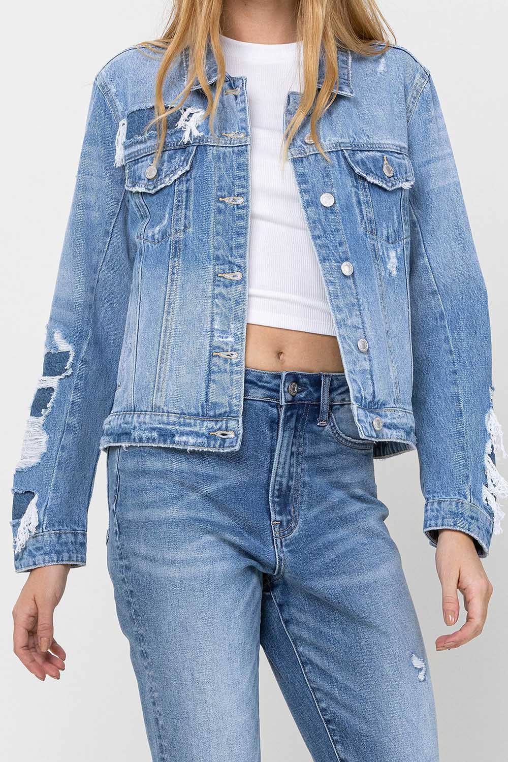 Blaue Seele KLASSISCHE JEANSJACKE IM USED-LOOK V2161J für den Großhandel auf Faire1