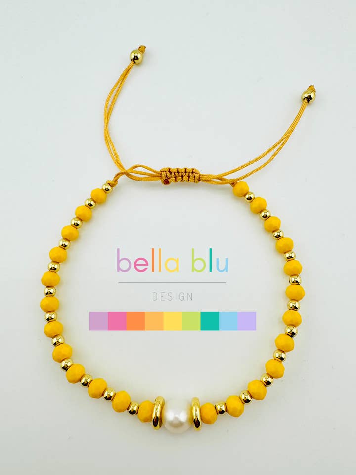 Elizabeth gold filled yellow beaded bracelet for wholesale by Bella Blu Designs