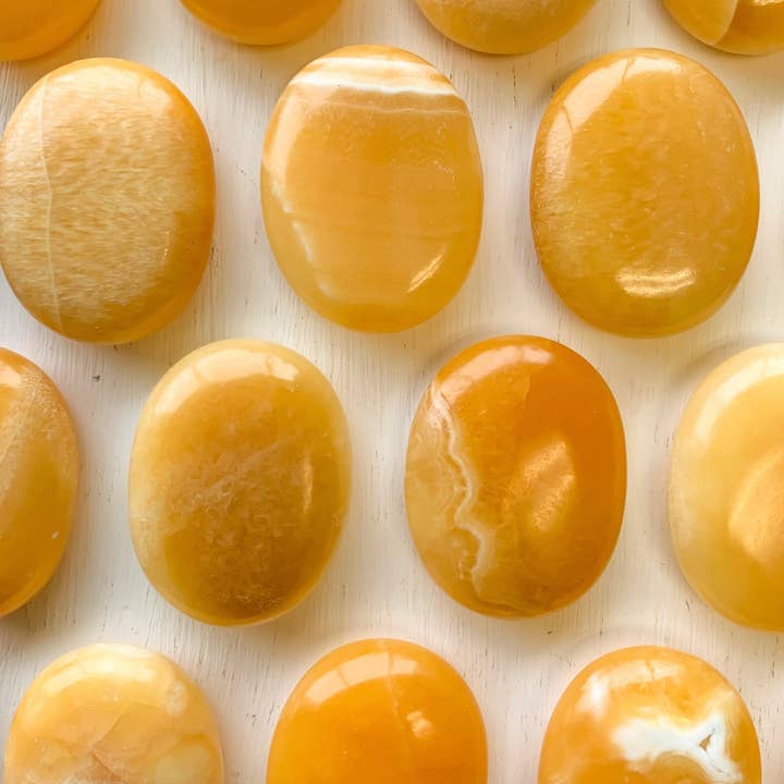 Crystal Vibes Inc. - Wholesale Spiritual Stone/Crystal - Orange Calcite Palm Stone