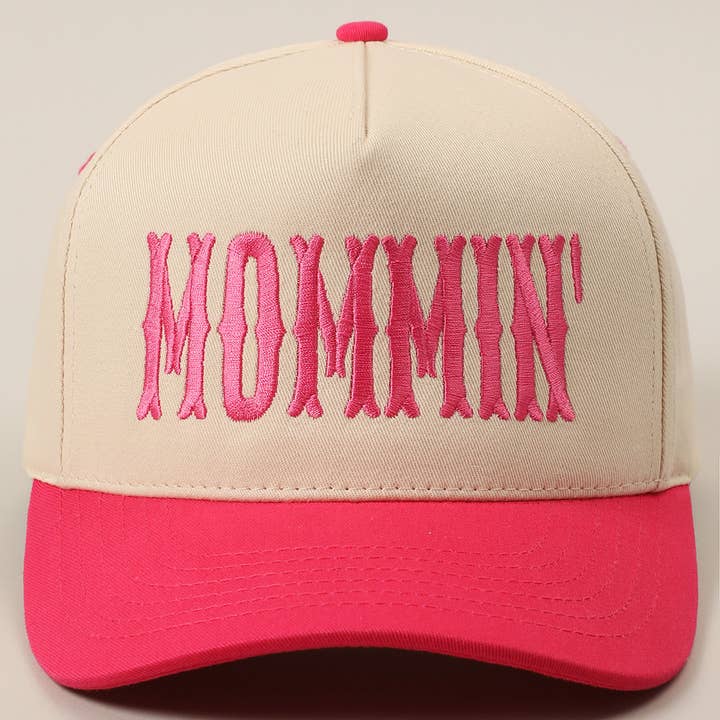 Fashion City - Wholesale Trucker Hat - Unisex - MOMMIN' Letter Embroidery Two-Tone Trucker Hat